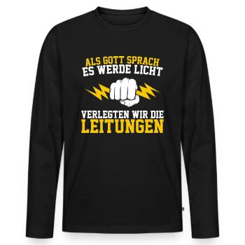 Männer Elektriker Baustelle Elektroniker Lustiger - Männer Premium Bio Langarmshirt - Schwarz - Vorne - Nico (187cm)