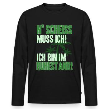 Rentner 2021 Pension Ruhestand Geschenkidee - Männer Premium Bio Langarmshirt - Schwarz - Vorne - Nico (187cm)