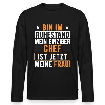 Rentner Pension Ruhestand Geschenk Mann Pensionist - Männer Premium Bio Langarmshirt - Schwarz - Vorne - Nico (187cm)