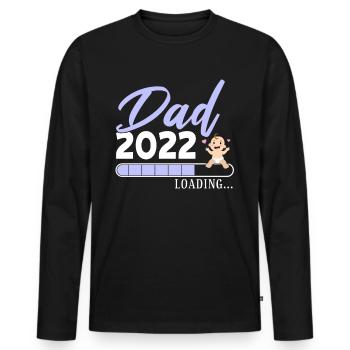 Dad 2022 Loading - Werdender Vater Baby Papa - - Männer Premium Bio Langarmshirt - Schwarz - Vorne - Nico (187cm)