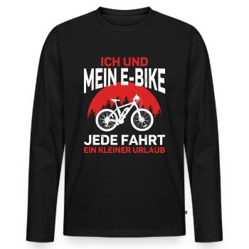 E-Bike | Ich und mein E-Bike.. | Lustiger E Bike - Männer Premium Bio Langarmshirt - Schwarz - Vorne - Nico (187cm)