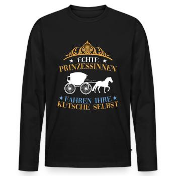 Kutscherin Kutschieren Kutscher Pferdekutsche - Männer Premium Bio Langarmshirt - Schwarz - Vorne - Nico (187cm)