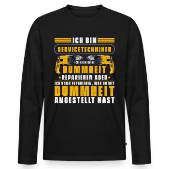 Lustiger Servicetechniker Spruch Techniker - Männer Premium Bio Langarmshirt - Schwarz - Vorne - Nico (187cm)