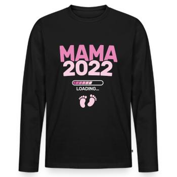 Mama 2022 Loading - Werdender Mütter Baby Mutter - - Männer Premium Bio Langarmshirt - Schwarz - Vorne - Nico (187cm)