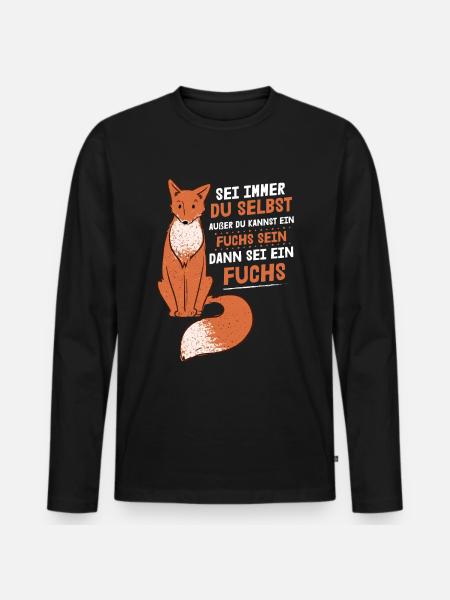 Füchse Niedlicher Fuchs Fuchs Motiv Schöner - Männer Premium Bio Langarmshirt - Schwarz