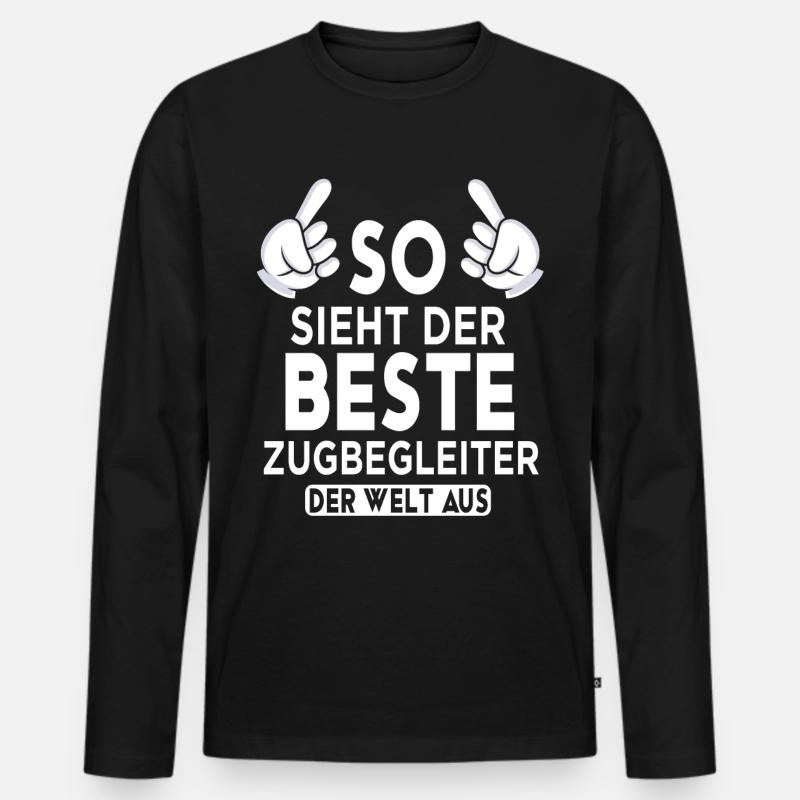 Zugbegleiter Spruch - Männer Premium Bio Langarmshirt - Schwarz