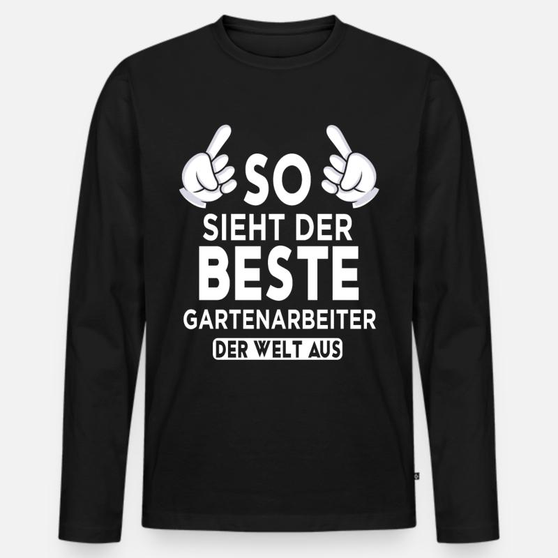 Gartenarbeiter Spruch - Männer Premium Bio Langarmshirt - Schwarz