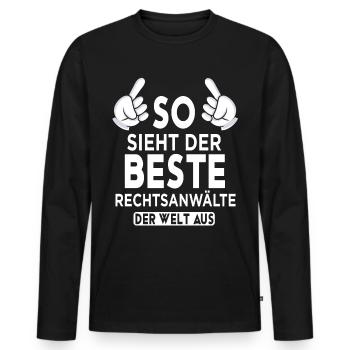 Rechtsanwälte Spruch - Männer Premium Bio Langarmshirt - Schwarz - Vorne - Nico (187cm)