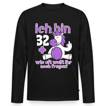 33. Geburtstag 33 Jahre Alt - Männer Premium Bio Langarmshirt - Schwarz - Vorne - Nico (187cm)