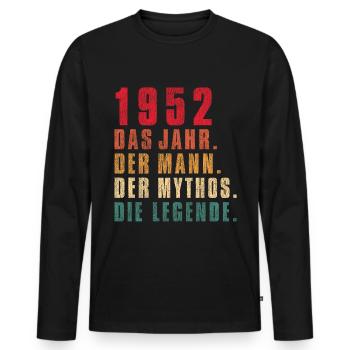 70 Geburtstag 70 Jahre Alt - Männer Premium Bio Langarmshirt - Schwarz - Vorne - Nico (187cm)
