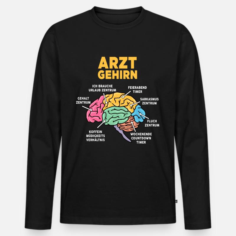 Arzt - Männer Premium Bio Langarmshirt - Schwarz