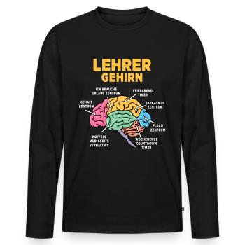 Lehrer - Männer Premium Bio Langarmshirt - Schwarz - Vorne - Nico (187cm)
