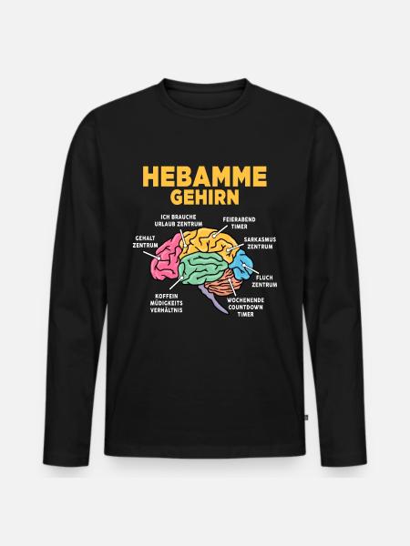 Hebamme - Männer Premium Bio Langarmshirt - Schwarz