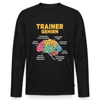 Trainer - Männer Premium Bio Langarmshirt - Schwarz - Vorne - Nico (187cm)