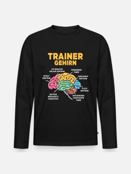Trainer - Männer Premium Bio Langarmshirt - Schwarz