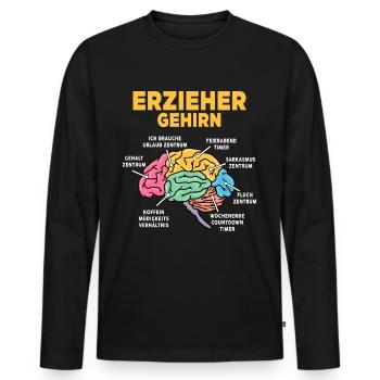 Erzieher - Männer Premium Bio Langarmshirt - Schwarz - Vorne - Nico (187cm)