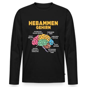 Hebammen - Männer Premium Bio Langarmshirt - Schwarz - Vorne - Nico (187cm)