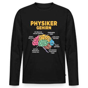 Physiker - Männer Premium Bio Langarmshirt - Schwarz - Vorne - Nico (187cm)