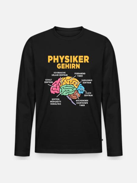 Physiker - Männer Premium Bio Langarmshirt - Schwarz