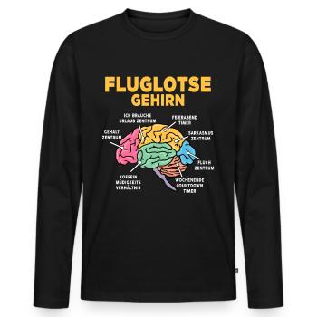 Fluglotse - Männer Premium Bio Langarmshirt - Schwarz - Vorne - Nico (187cm)
