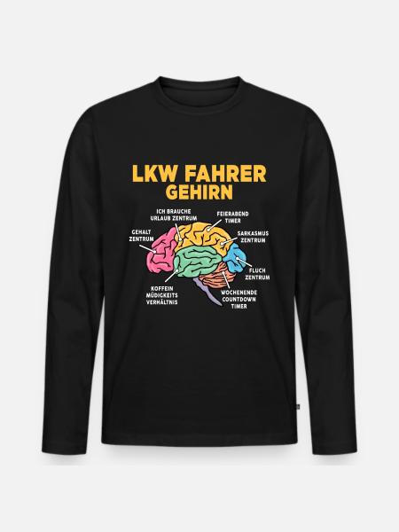 LKW Fahrer - Männer Premium Bio Langarmshirt - Schwarz