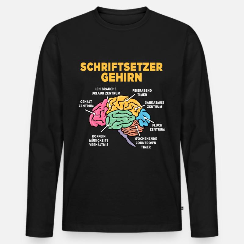 Schriftsetzer - Männer Premium Bio Langarmshirt - Schwarz