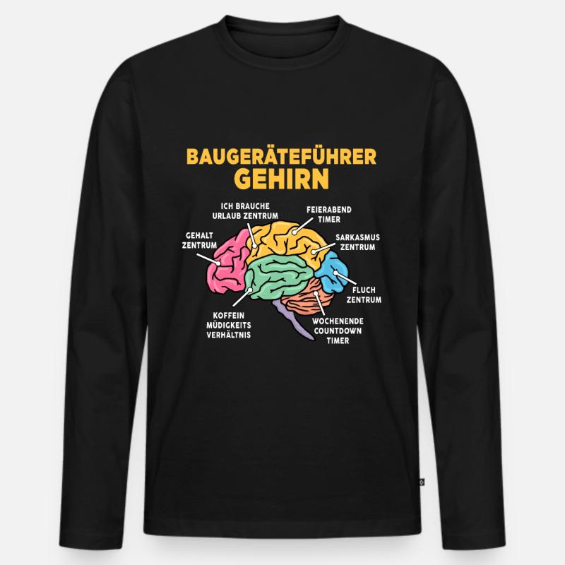 Baugeräteführer - Männer Premium Bio Langarmshirt - Schwarz