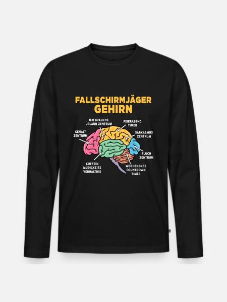 Fallschirmjäger - Männer Premium Bio Langarmshirt - Schwarz