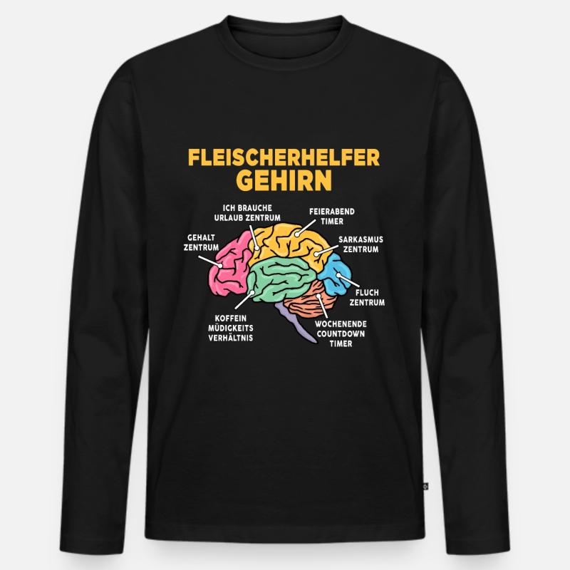 Fleischerhelfer - Männer Premium Bio Langarmshirt - Schwarz