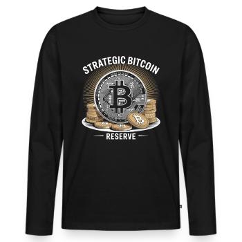 Conception de Bitcoin pour les fans de BTC - T-shirt manches longues Premium bio Homme - noir - Devant - Nico (187cm)