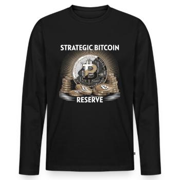 Conception de Bitcoin pour les fans de BTC - T-shirt manches longues Premium bio Homme - noir - Devant - Nico (187cm)