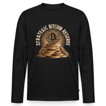 Conception de Bitcoin pour les fans de BTC - T-shirt manches longues Premium bio Homme - noir - Devant - Nico (187cm)