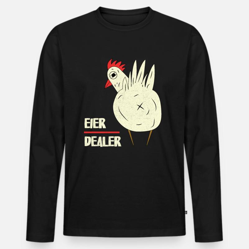 Eier Dealer - Männer Premium Bio Langarmshirt - Schwarz