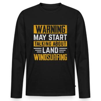 Windsurfing Water Sports - Men's Premium Organic Long Sleeve Shirt - black - Front - Nico (187cm)