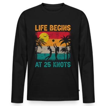 Planche à voile, sports nautiques - T-shirt manches longues Premium bio Homme - noir - Devant - Nico (187cm)