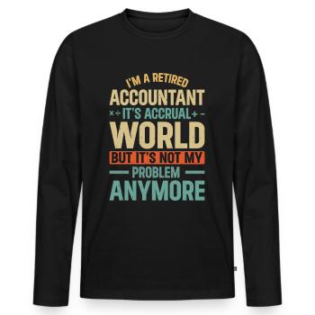 Buchhalter Ruhestand in Zahlen Rente - Männer Premium Bio Langarmshirt - Schwarz - Vorne - Nico (187cm)
