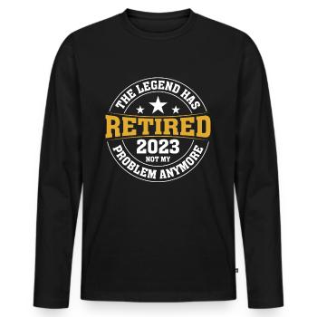 Buchhalter Ruhestand in Zahlen Rente - Männer Premium Bio Langarmshirt - Schwarz - Vorne - Nico (187cm)