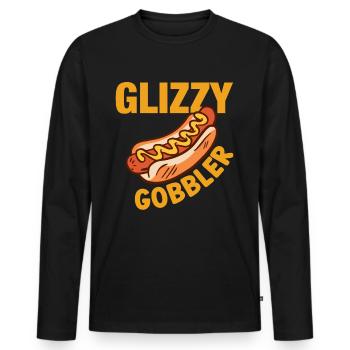 Manger des hot-dogs - pour les amateurs de délicieux hot-dogs - T-shirt manches longues Premium bio Homme - noir - Devant - Nico (187cm)