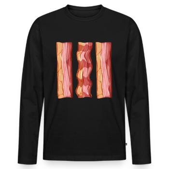 Bacon lover- I do bacon on it - Men's Premium Organic Long Sleeve Shirt - black - Front - Nico (187cm)