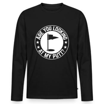 Jouer au golf, c’est vivre !- Swing the golf club - T-shirt manches longues Premium bio Homme - noir - Devant - Nico (187cm)