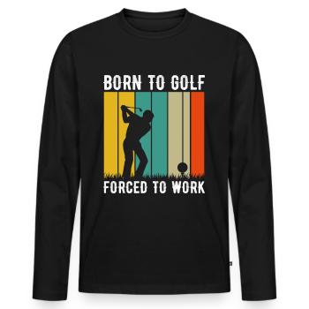 Jouer au golf, c’est vivre !- Swing the golf club - T-shirt manches longues Premium bio Homme - noir - Devant - Nico (187cm)