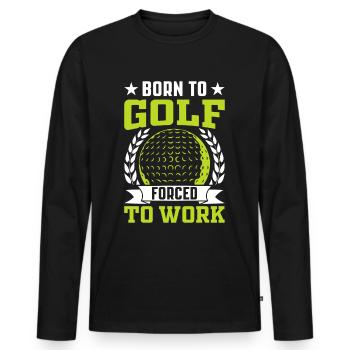 Jouer au golf, c’est vivre !- Swing the golf club - T-shirt manches longues Premium bio Homme - noir - Devant - Nico (187cm)