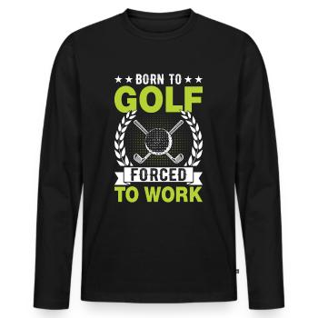 Jouer au golf, c’est vivre !- Swing the golf club - T-shirt manches longues Premium bio Homme - noir - Devant - Nico (187cm)