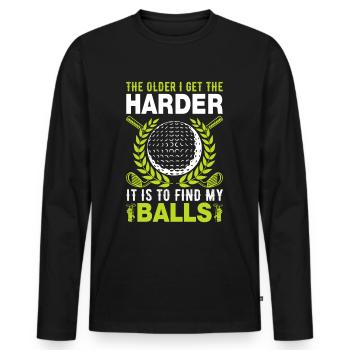 Jouer au golf, c’est vivre !- Swing the golf club - T-shirt manches longues Premium bio Homme - noir - Devant - Nico (187cm)