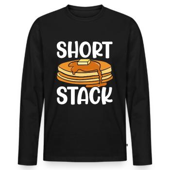 Pancake mit Ahornsirup zum Frühstück - Männer Premium Bio Langarmshirt - Schwarz - Vorne - Nico (187cm)