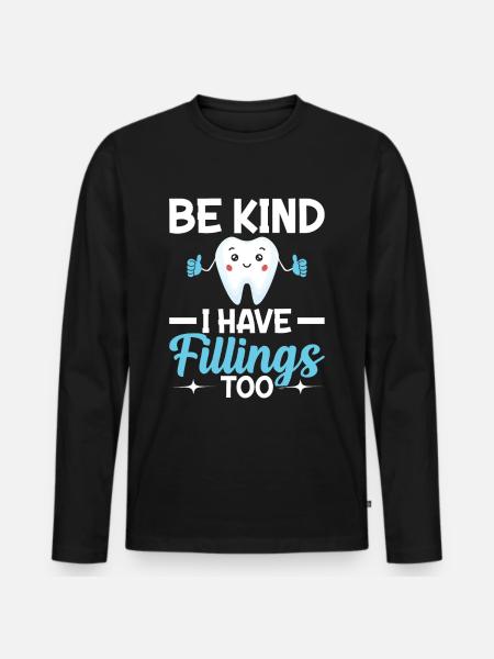 Dentist Dentist Teeth - Men's Premium Organic Long Sleeve Shirt - black