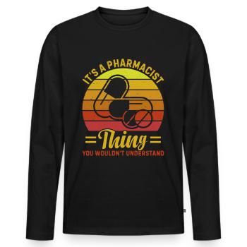 Pharmacist Ding Nobody knows medication so well - Men's Premium Organic Long Sleeve Shirt - black - Front - Nico (187cm)