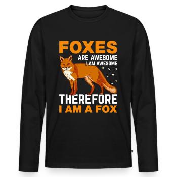 Fantastic fox, foxes are fantastic - Men's Premium Organic Long Sleeve Shirt - black - Front - Nico (187cm)