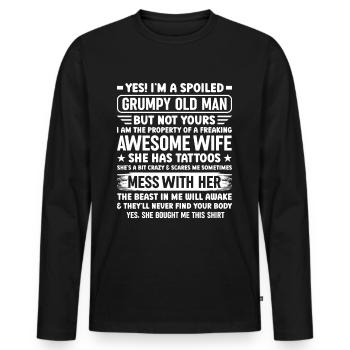 Enkelsohn und Großeltern - Eine besondere Bindung - Männer Premium Bio Langarmshirt - Schwarz - Vorne - Nico (187cm)