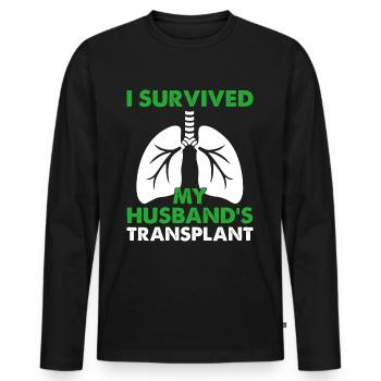 Lungentransplantation meines Mannes - Männer Premium Bio Langarmshirt - Schwarz - Vorne - Nico (187cm)